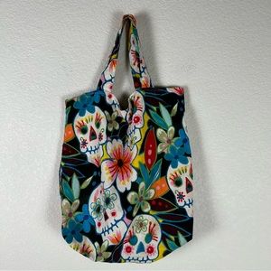 Sugar Skull DIY, lined shopping tote Bohemian